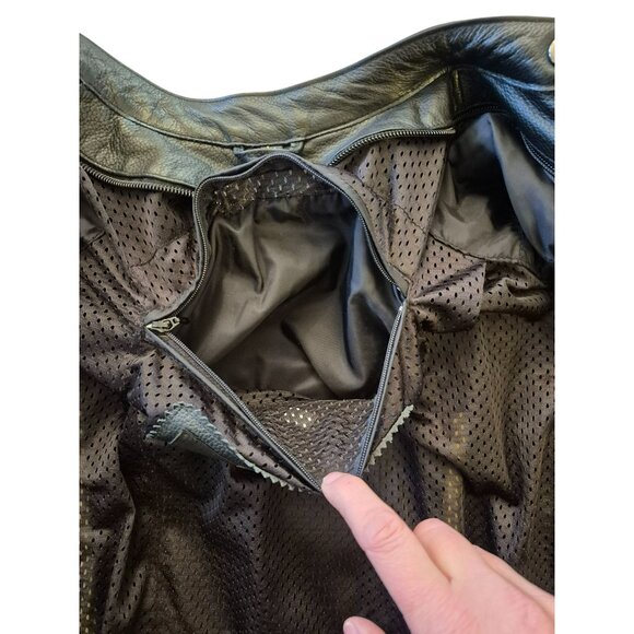 Harley-Davidson Black Leather Motorcycle Jacket  Women's Large Belted Waist - Picture 14 of 16